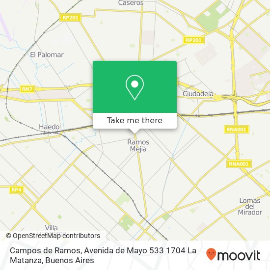 Mapa de Campos de Ramos, Avenida de Mayo 533 1704 La Matanza