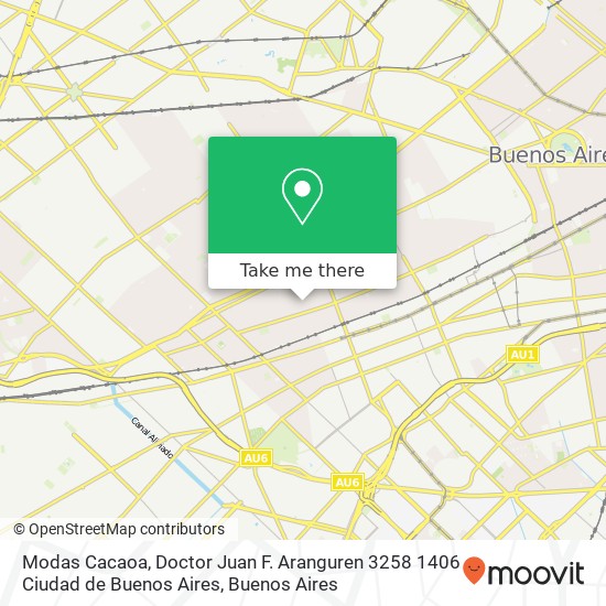 Mapa de Modas Cacaoa, Doctor Juan F. Aranguren 3258 1406 Ciudad de Buenos Aires