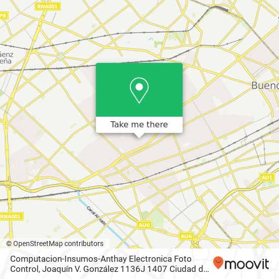 Computacion-Insumos-Anthay Electronica Foto Control, Joaquín V. González 1136J 1407 Ciudad de Buenos Aires map