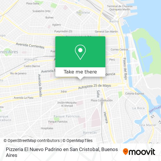 Mapa de Pizzeria El Nuevo Padrino en San Cristobal