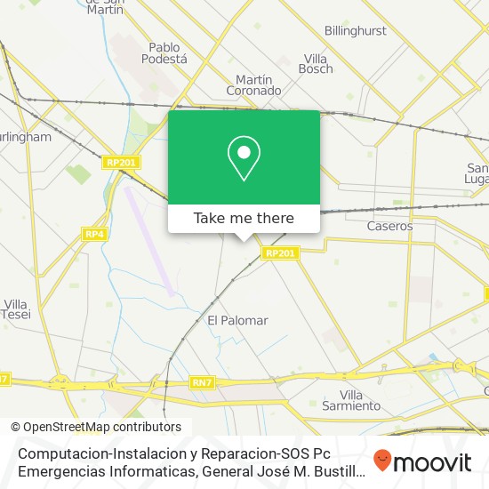 Mapa de Computacion-Instalacion y Reparacion-SOS Pc Emergencias Informaticas, General José M. Bustillo 648J 1684 El Palomar