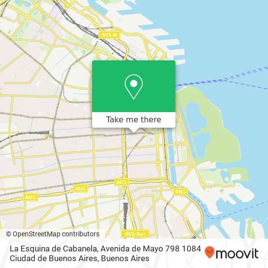 Mapa de La Esquina de Cabanela, Avenida de Mayo 798 1084 Ciudad de Buenos Aires
