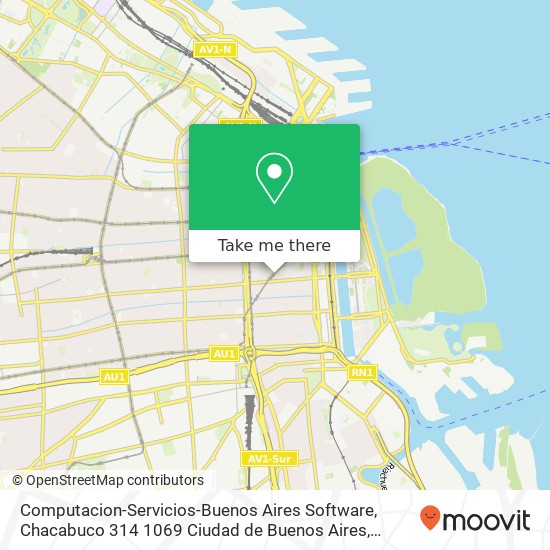 Mapa de Computacion-Servicios-Buenos Aires Software, Chacabuco 314 1069 Ciudad de Buenos Aires