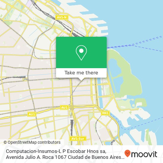 Mapa de Computacion-Insumos-L P Escobar Hnos sa, Avenida Julio A. Roca 1067 Ciudad de Buenos Aires