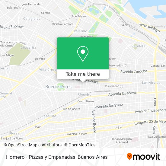 Homero - Pizzas y Empanadas map