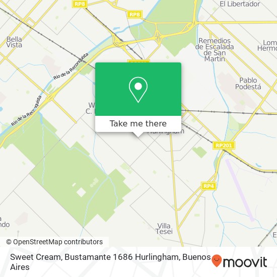 Sweet Cream, Bustamante 1686 Hurlingham map