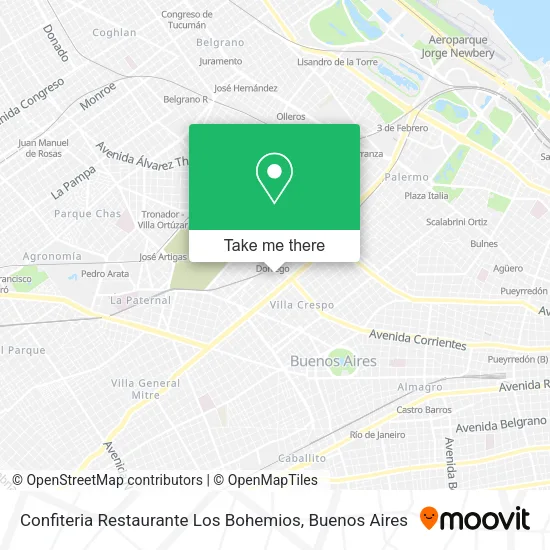 Confiteria Restaurante Los Bohemios map