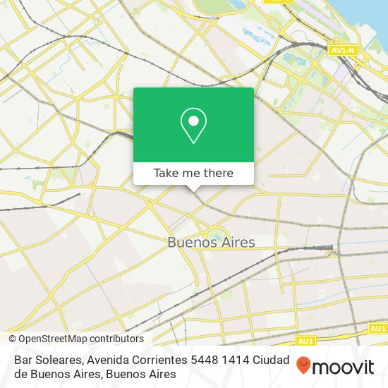 Mapa de Bar Soleares, Avenida Corrientes 5448 1414 Ciudad de Buenos Aires