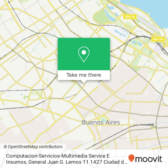 Mapa de Computacion-Servicios-Multimedia Service E Insumos, General Juan G. Lemos 11 1427 Ciudad de Buenos Aires
