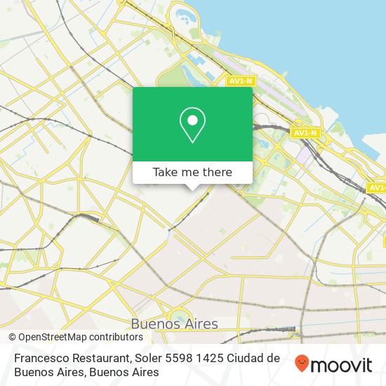 Mapa de Francesco Restaurant, Soler 5598 1425 Ciudad de Buenos Aires