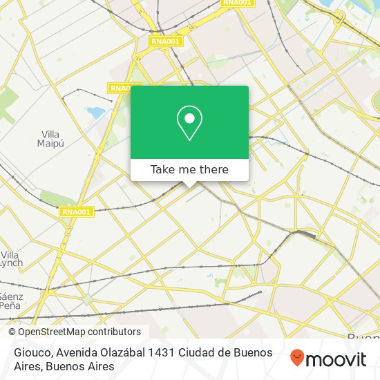 Giouco, Avenida Olazábal 1431 Ciudad de Buenos Aires map
