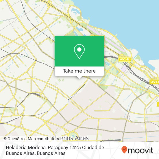 Mapa de Heladeria Modena, Paraguay 1425 Ciudad de Buenos Aires