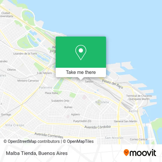 Mapa de Malba Tienda