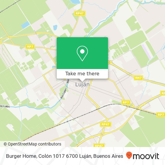 Burger Home, Colón 1017 6700 Luján map