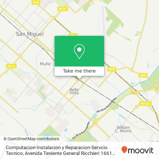 Computacion-Instalacion y Reparacion-Servcio Tecnico, Avenida Teniente General Ricchieri 1661 Bella Vista map