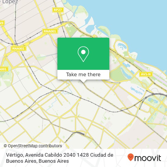 Mapa de Vértigo, Avenida Cabildo 2040 1428 Ciudad de Buenos Aires
