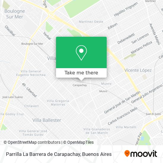 Parrilla La Barrera de Carapachay map