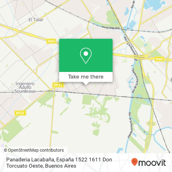 Mapa de Panaderia Lacabaña, España 1522 1611 Don Torcuato Oeste