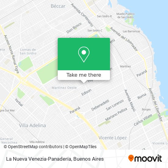Mapa de La Nueva Venezia-Panadería