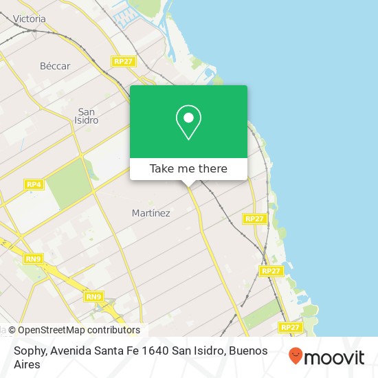 Mapa de Sophy, Avenida Santa Fe 1640 San Isidro