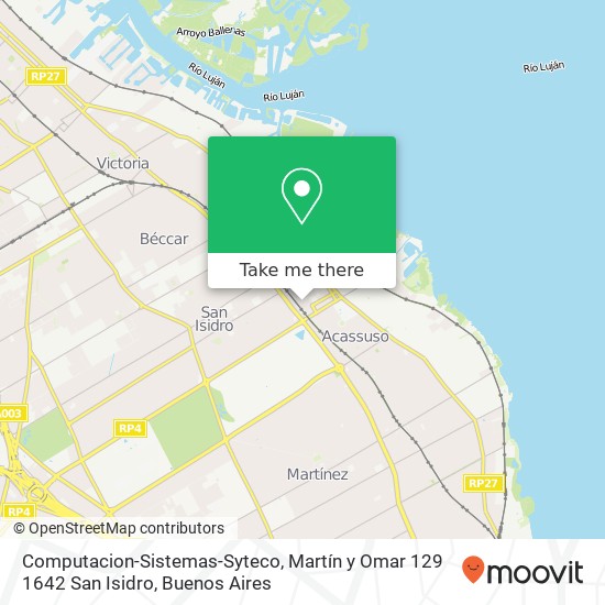 Mapa de Computacion-Sistemas-Syteco, Martín y Omar 129 1642 San Isidro