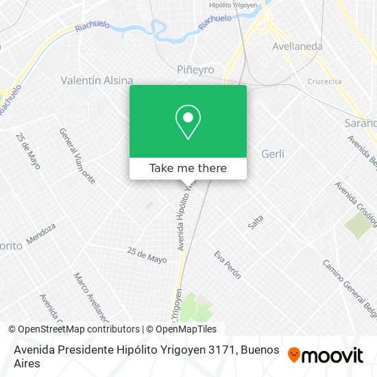 Mapa de Avenida Presidente Hipólito Yrigoyen 3171