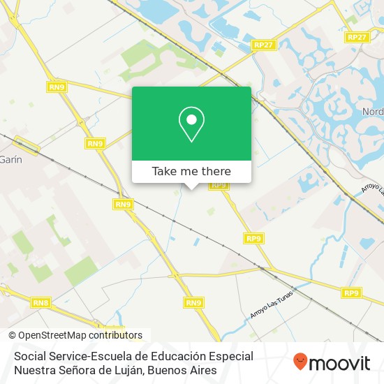 Mapa de Social Service-Escuela de Educación Especial Nuestra Señora de Luján