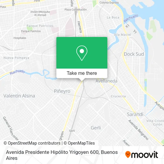 Mapa de Avenida Presidente Hipólito Yrigoyen 600