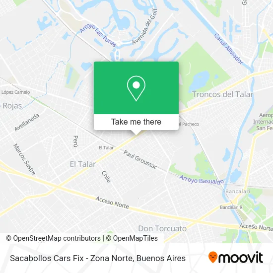 Mapa de Sacabollos Cars Fix - Zona Norte