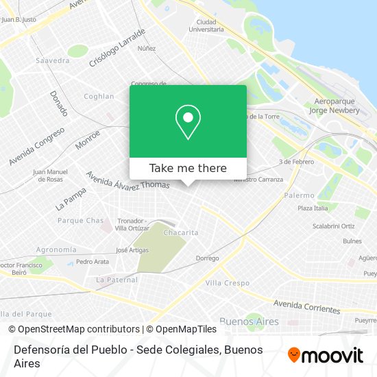 Mapa de Defensoría del Pueblo - Sede Colegiales