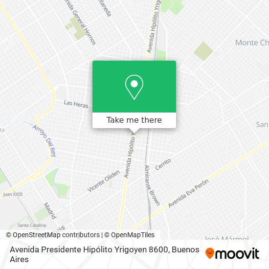 Mapa de Avenida Presidente Hipólito Yrigoyen 8600