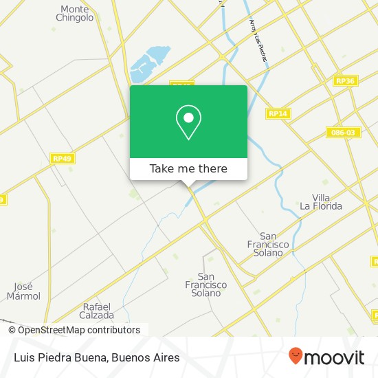 Luis Piedra Buena map