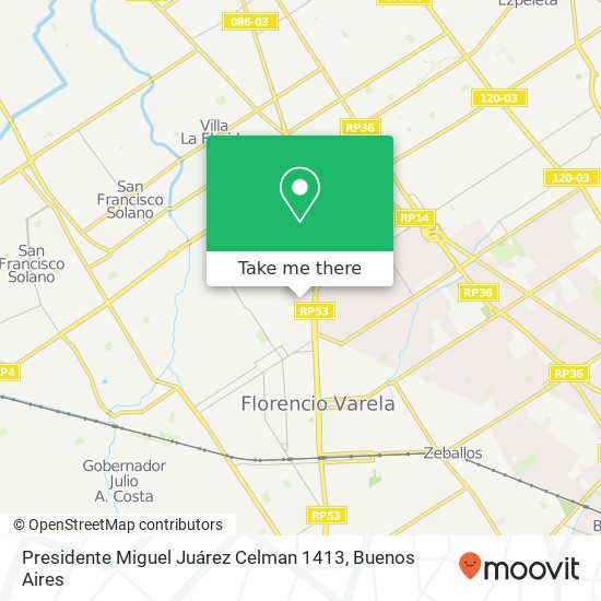 Presidente Miguel Juárez Celman 1413 map