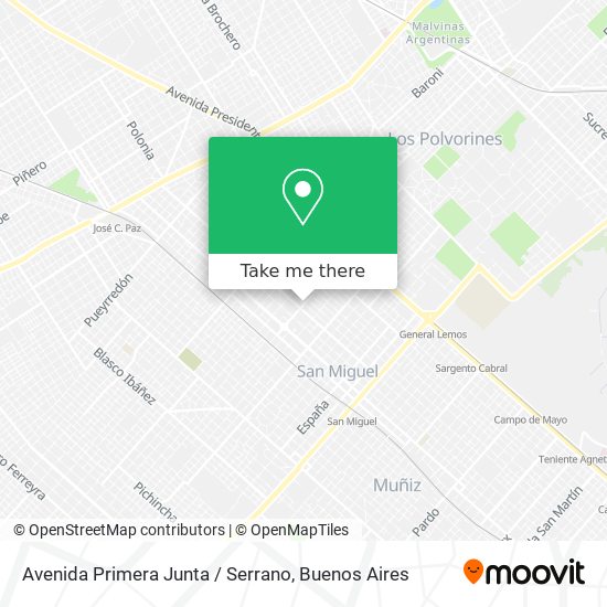 Avenida Primera Junta / Serrano map