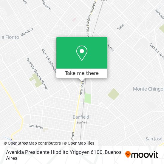 Mapa de Avenida Presidente Hipólito Yrigoyen 6100