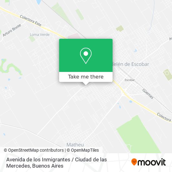 Avenida de los Inmigrantes / Ciudad de las Mercedes map