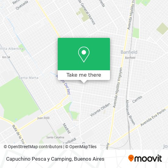 Capuchino Pesca y Camping map