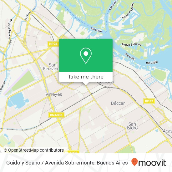Guido y Spano / Avenida Sobremonte map