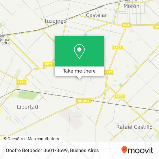 Onofre Betbeder 3601-3699 map