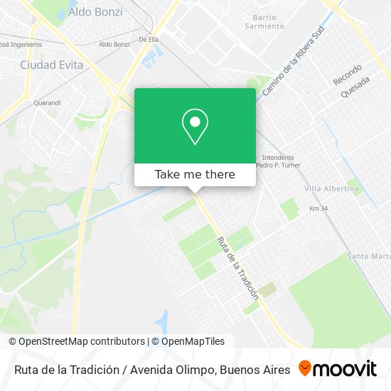 Mapa de Ruta de la Tradición / Avenida Olimpo