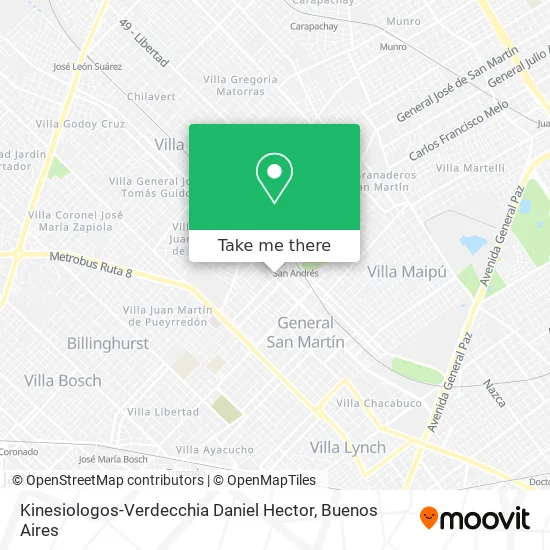 Mapa de Kinesiologos-Verdecchia Daniel Hector