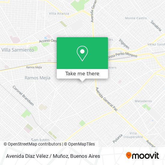 Avenida Díaz Vélez / Muñoz map
