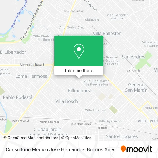 Mapa de Consultorio Médico José Hernández