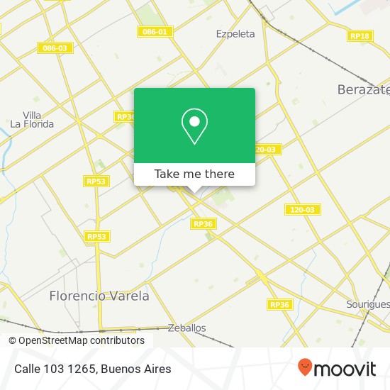 Calle 103 1265 map
