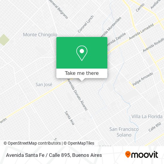 Avenida Santa Fe / Calle 895 map