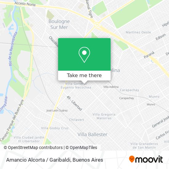 Amancio Alcorta / Garibaldi map