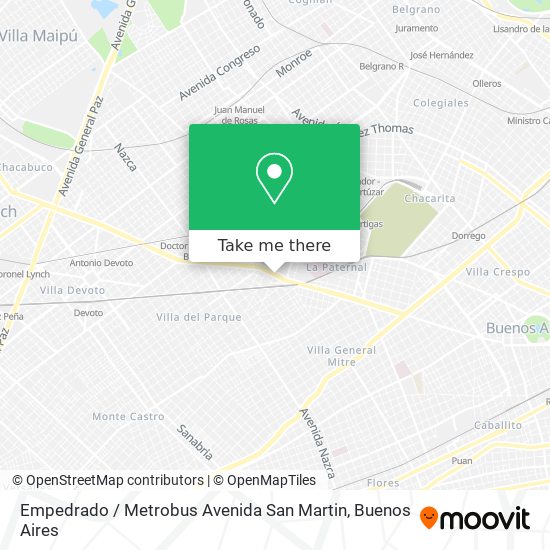 Mapa de Empedrado / Metrobus Avenida San Martin