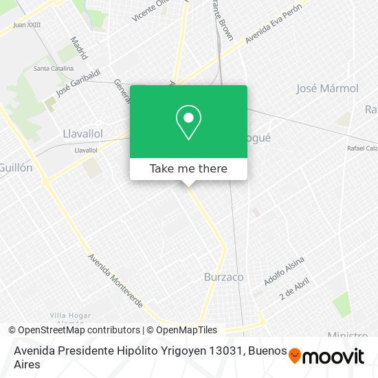 Avenida Presidente Hipólito Yrigoyen 13031 map