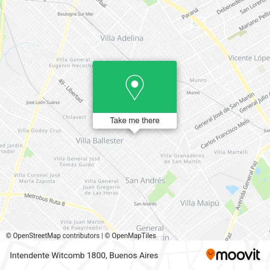 Mapa de Intendente Witcomb 1800