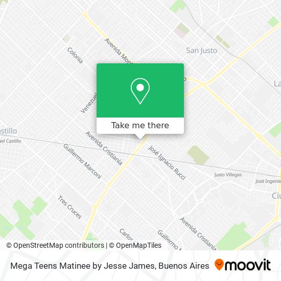 Mapa de Mega Teens Matinee by Jesse James
